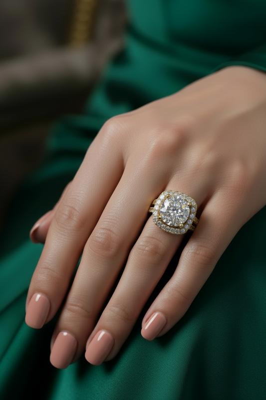 Double-Shank With Diamond Halo