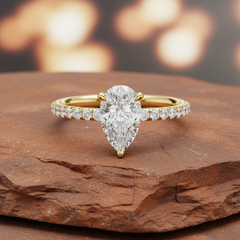 IGI cert. 1.00 ctw Pear Center Lab Diamonds