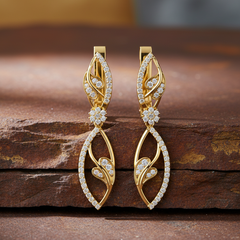 Marquise Diamond Floral Cascade Blooming Drop Elongated Dramatic