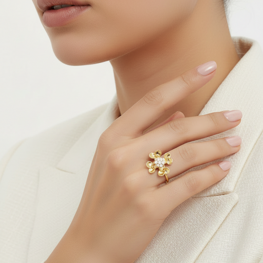 Clustered Four Flower Diamond Accent