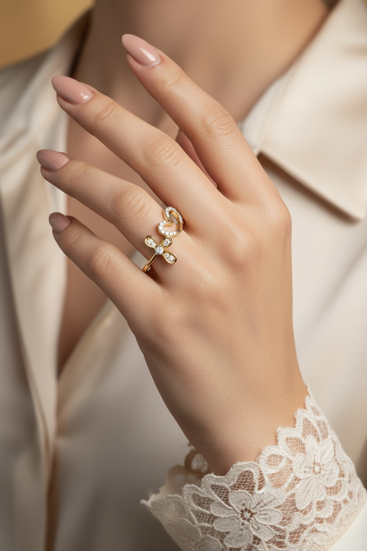 Dainty Heart and Flower Diamond