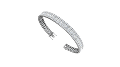 Three Row Princess Cut Channel Bracelet