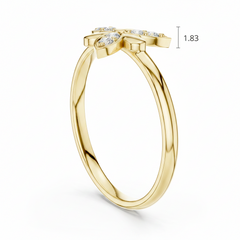Petal Spread Flower Six Stone Diamond