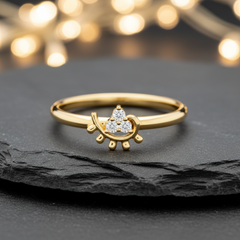 Stacking Accent Half Heart Three Stone Diamond