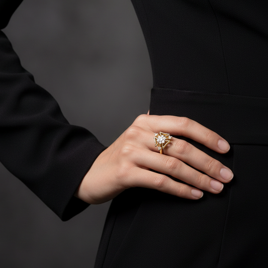 Triple Geometric Trio Facet Natural Diamond