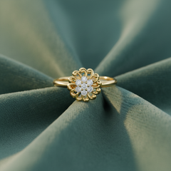 Floral Infinity Halo Natural Diamond