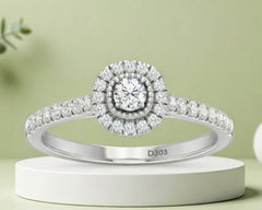 Resplendent Full Halo Diamond Encrusted Solitaire Bridal