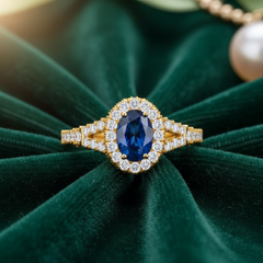 Oval Shape Sapphire Ring