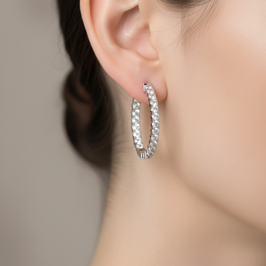 Three cttw Lab Grown Diamond Inside Out - Oval Shape