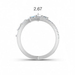 Interlaced Overlapping Baguette & Round Diamond Crossover Twist