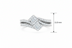 Sparkling Diamond Three Row Fashion