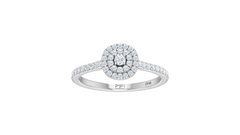 Round Double Round Halo Pavé Diamond Ring