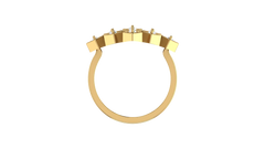 Open Cube Grid Diamond Statement Ring
