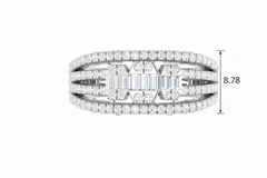 Sweeping Organic Baguette & Brilliant Diamond Curved Overlap