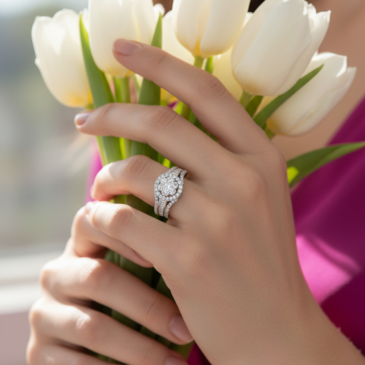 Vintage Inspired Multi-Diamond Encrusted Cluster