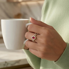 Infiniti Oval Ruby With Diamond