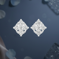 Contemporary Foliage Four-Stone Rhombus Diamond