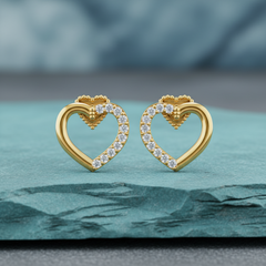 Elegant Two-Tone Diamond Heart