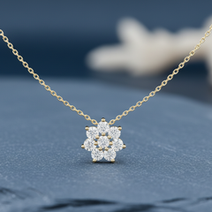 Luminous Eight-Stone Floral Cluster Diamond