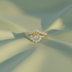Chevron Halo Crown Diamond
