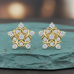 Opulent Diamond Geometric Bloom Structured Floral Brilliance