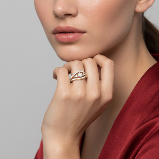 Symmetrical Triple Shank Openwork Diamond