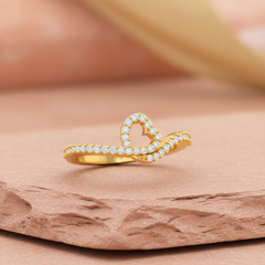 Fluid Curvature Openwork Heart Diamond