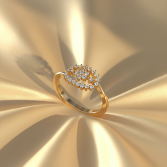 Double Halo Geometric Openwork Diamond