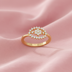Double Halo Geometric Openwork Diamond