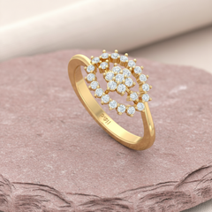 Double Halo Geometric Openwork Diamond