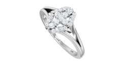 Botanical Diamond Elliptical Bloom Contemporary Feminine Luxury Elegance