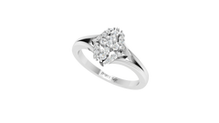 Botanical Diamond Elliptical Bloom Contemporary Feminine Luxury Elegance