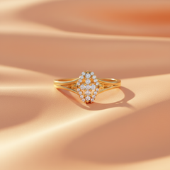 Botanical Diamond Elliptical Bloom Contemporary Feminine Luxury Elegance