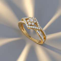 Kite-Shaped Halo Symmetrical Floral Cluster Diamond