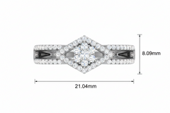 Kite-Shaped Halo Symmetrical Floral Cluster Diamond