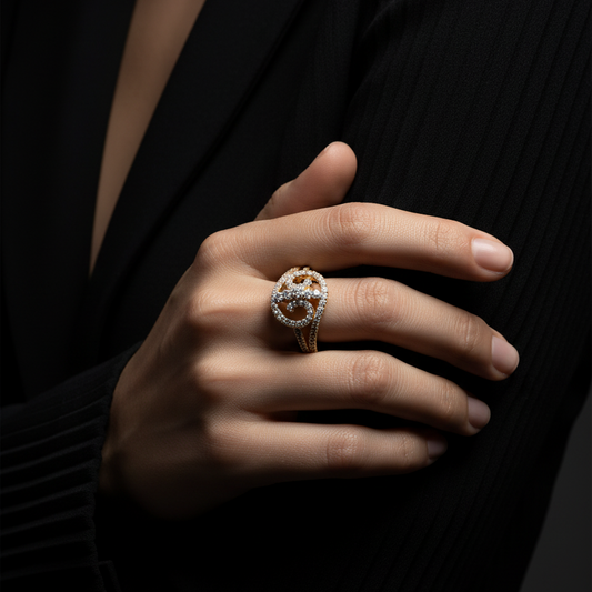 Flowing Diamond Wave Focal Dynamic Cascading Feminine Luxurious