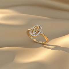 Diamond Oval Focal Cluster Soft Curve Romantic Feminine Luxury Elegance