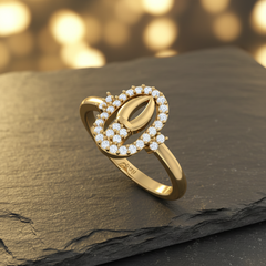 Diamond Oval Focal Cluster Soft Curve Romantic Feminine Luxury Elegance