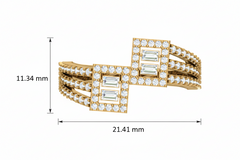 Dual-Halo Twin-Frame With Baguette And Round Diamond