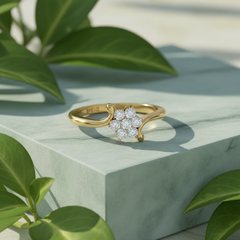 Geometric Petal Floral Seven Stone Diamond