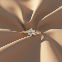 Diamond Floral Bloom Halo Petal Botanical Radiant Feminine