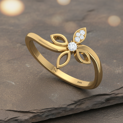 Botanical Diamond Four-Leaf Clover Lucky Fortune Feminine Luxury Elegance