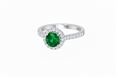 Emerald With Four-Prong Halo