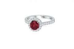 Ruby With Four-Prong Halo