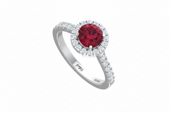 Ruby With Four-Prong Halo