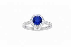 Sapphire With Four-Prong Halo