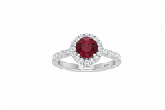 Ruby With Four-Prong Halo