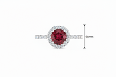 Ruby With Four-Prong Halo
