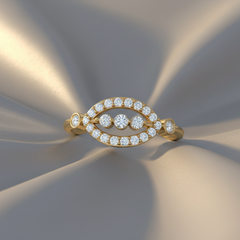 Artisan Trio-Stone Halo Side Two Linked Diamond