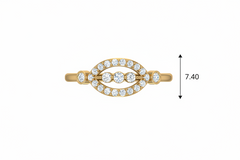 Artisan Trio-Stone Halo Side Two Linked Diamond